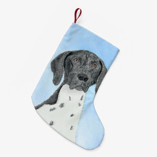 German Shorthaired Pointer Painting - Original Art Small Christmas Stocking