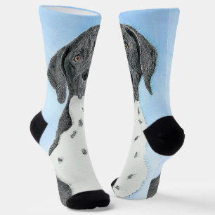 German Shorthaired Pointer Painting - Original Art Socks