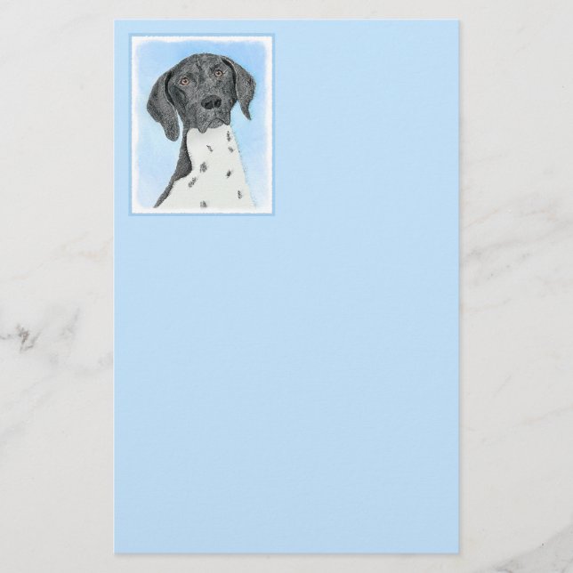 German Shorthaired Pointer Painting - Original Art Stationery (Front)