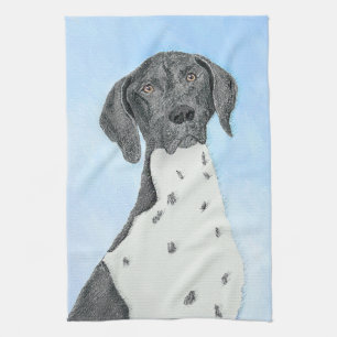 German Shorthaired Pointer Painting - Original Art Tea Towel
