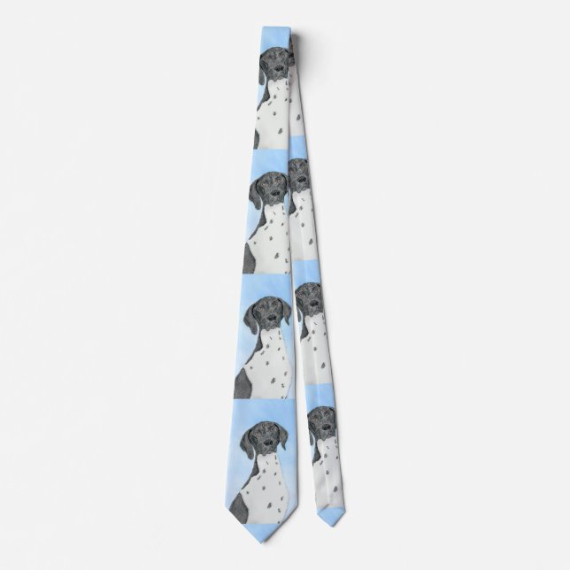 German Shorthaired Pointer Painting - Original Art Tie (Front)
