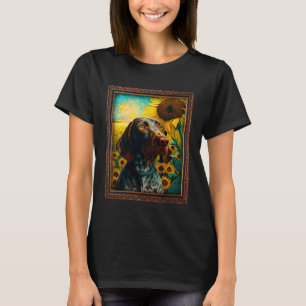 German Shorthaired Pointer Painting Sunflower Flow T-Shirt