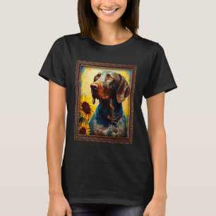 German Shorthaired Pointer Painting Sunflower Flow T-Shirt