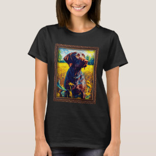 German Shorthaired Pointer Painting Sunflower Flow T-Shirt