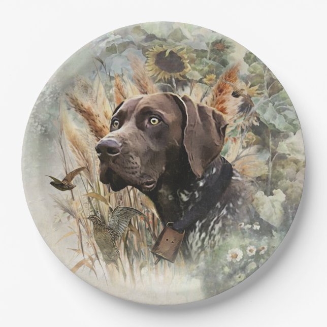 German Shorthaired Pointer Paper Plate (Front)