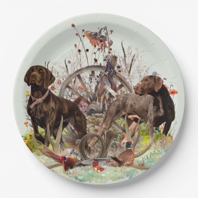German Shorthaired Pointer     Paper Plate (Front)