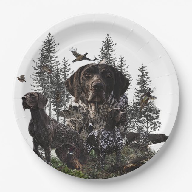 German Shorthaired Pointer      Paper Plate (Front)