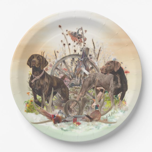 German Shorthaired Pointer      Paper Plate (Front)