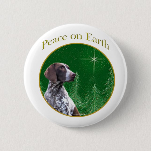 German Shorthaired Pointer Peace 6 Cm Round Badge (Front)