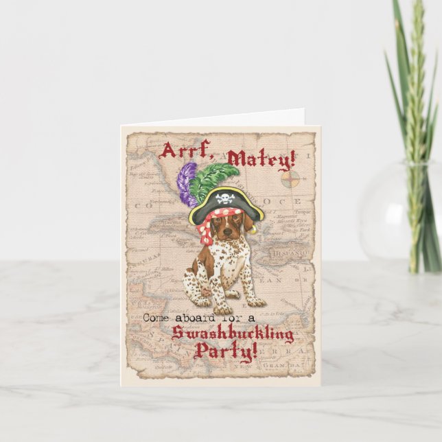 German Shorthaired Pointer Pirate Invitation (Front)