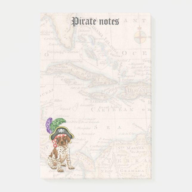 German Shorthaired Pointer Pirate Post-it Notes (Front)
