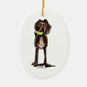 German Shorthaired Pointer Playtime Ceramic Tree Decoration