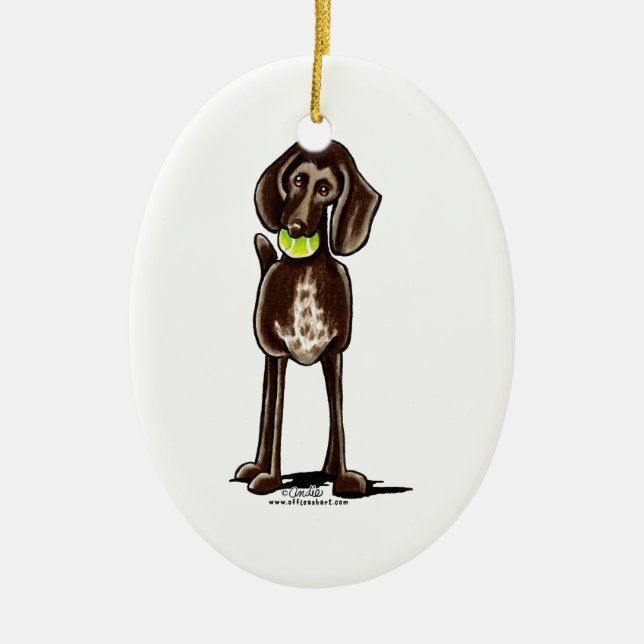 German Shorthaired Pointer Playtime Ceramic Tree Decoration (Front)