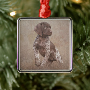 german shorthaired pointer puppy tapestry poster b metal tree decoration