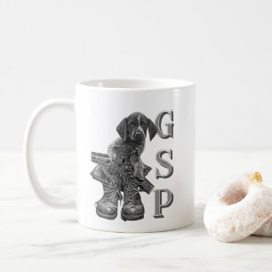 German Shorthaired Pointer puppy   Triptych Canvas Coffee Mug