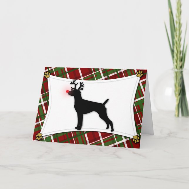 German Shorthaired Pointer Reindeer Christmas Card (Front)