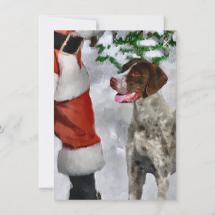 German Shorthaired Pointer Santa Christmas Card