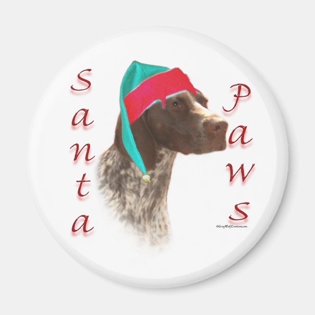 German Shorthaired Pointer Santa Paws Magnet (Front)