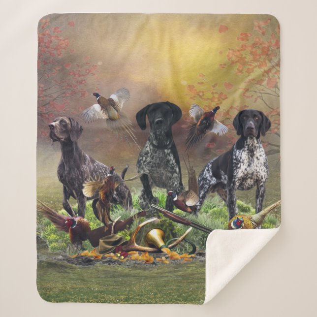 German Shorthaired Pointer  Sherpa Blanket (Front)