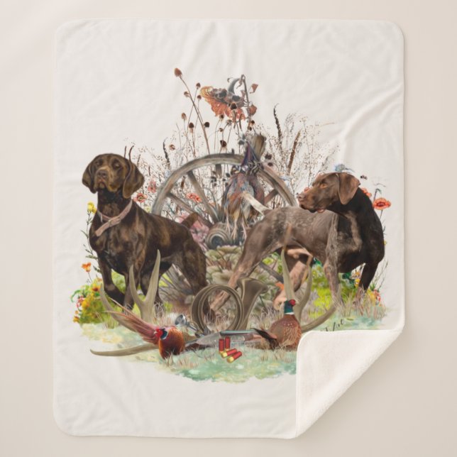 German Shorthaired Pointer    Sherpa Blanket (Front)