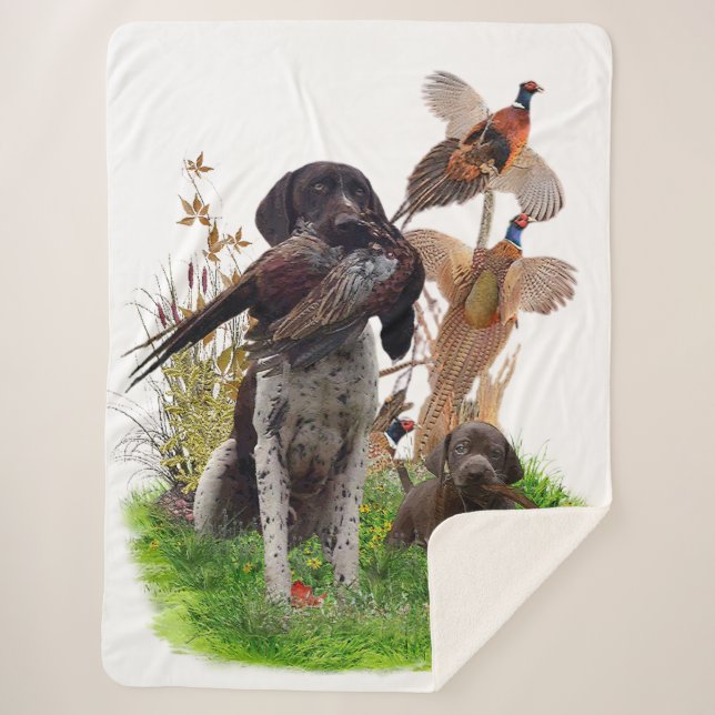 German Shorthaired Pointer  Sherpa Blanket (Front)