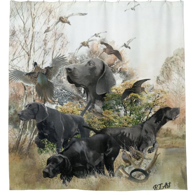 German Shorthaired pointer   Shower Curtain (Front)