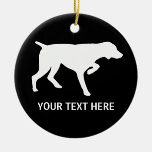 German Shorthaired Pointer silhouette Ceramic Tree Decoration