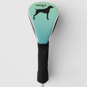 German Shorthaired Pointer Silhouette Custom Name Golf Head Cover