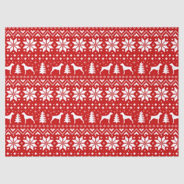 German Shorthaired Pointer Silhouettes Christmas Tissue Paper (Front)