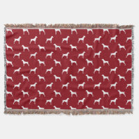 German Shorthaired Pointer Silhouettes Pattern Red