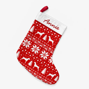 German Shorthaired Pointer Silhouettes Pattern Small Christmas Stocking