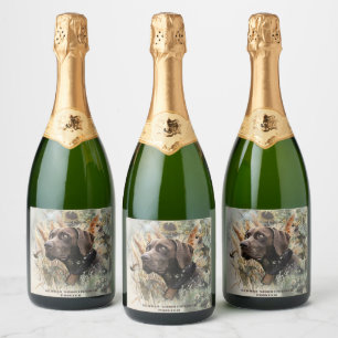 German Shorthaired Pointer Sparkling Wine Label