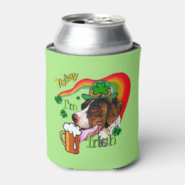 German Shorthaired Pointer St Patricks Day Can Cooler (Can Front)
