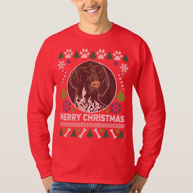 German Shorthaired Pointer Ugly Christmas Sweater (Front)