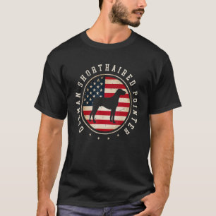 German Shorthaired Pointer Usa Flag 4th July Dog M T-Shirt