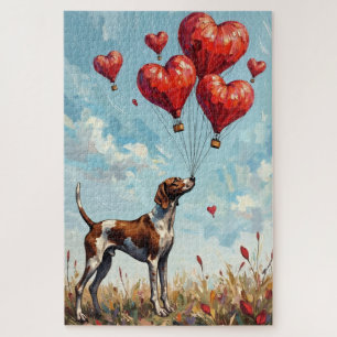 German Shorthaired Pointer Valentine's Day Heart Jigsaw Puzzle