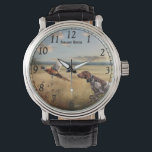 German Shorthaired Pointer  Watch<br><div class="desc">This  artwork captures the thrilling moment of a pheasant flush in the autumn field.  Pheasant burst into flight while a German Shorthaired Pointer stands alert in the background watching the bird. A perfect design for hunters,  bird dog lovers,  and fans of classic upland hunting scenes.</div>