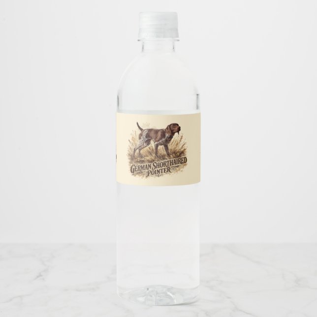 German Shorthaired Pointer  Water Bottle Label (Front)