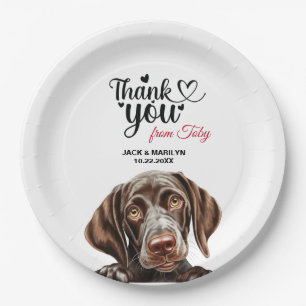 German Shorthaired Pointer Wedding Thank You Paper Plate