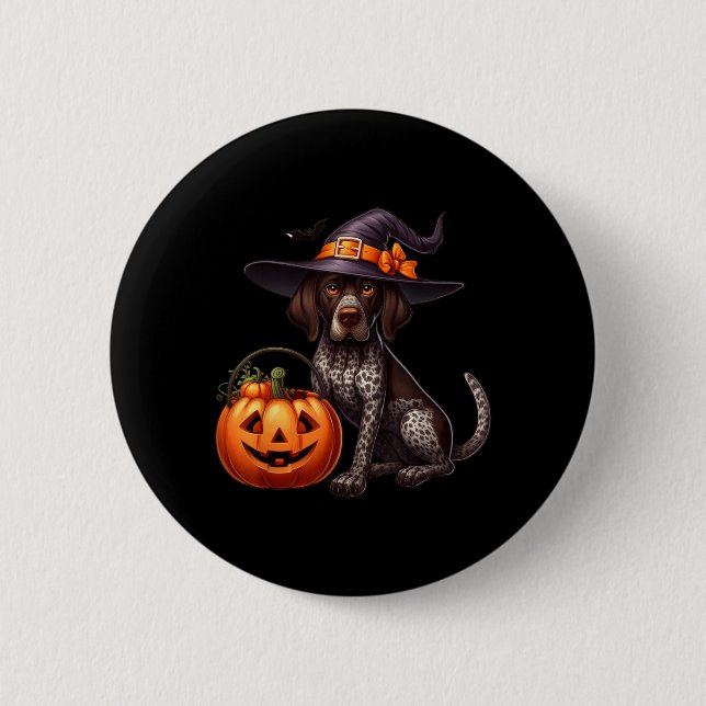 German Shorthaired Pointer Witches Halloween 6 Cm Round Badge (Front)