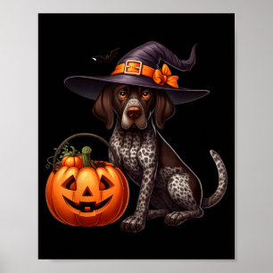 German Shorthaired Pointer Witches Halloween Poster