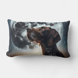 German Shorthaired Pointer with Moon and Stars Lumbar Cushion