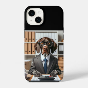 German Shorthaired Pointer working Accountant iPhone 14 Case