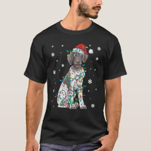 German Shorthaired Pointer Wrapped In Christmas Li T-Shirt
