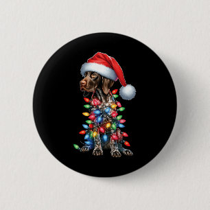 German Shorthaired Pointerdog Lovers Santa Hat Chr 6 Cm Round Badge