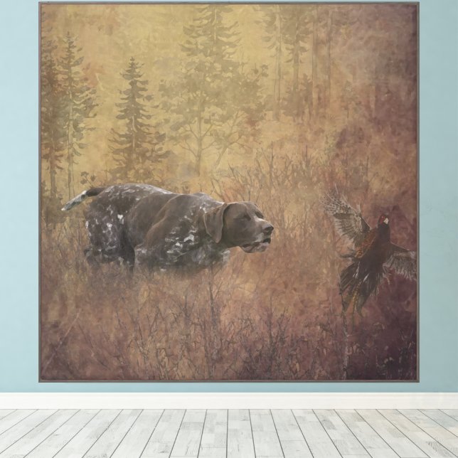 German Shorthaired Pointers  Canvas Print (Insitu(Wood Floor))