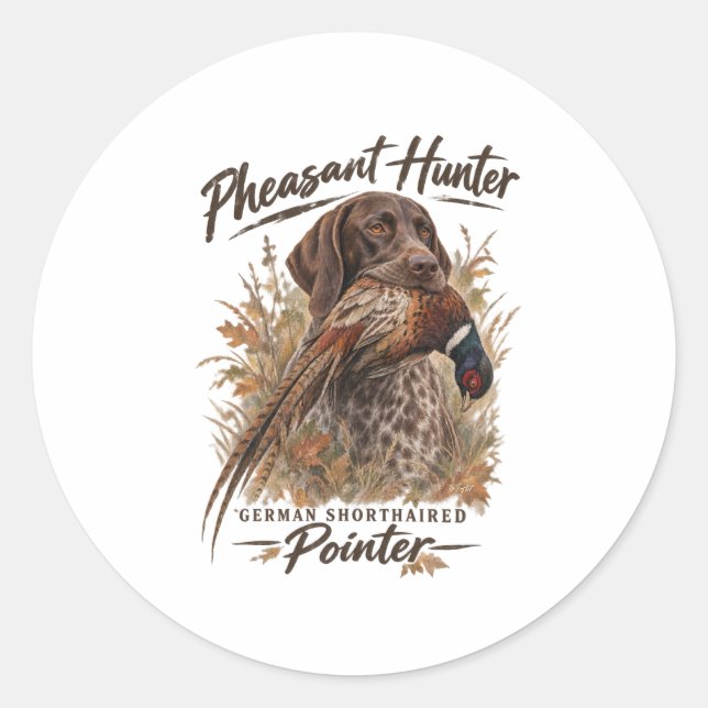 German Shorthaired Pointers  Classic Round Sticker (Front)