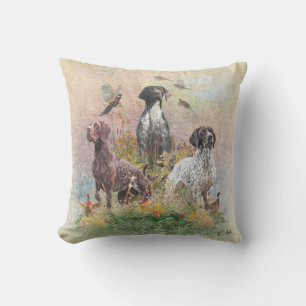 German Shorthaired Pointers (GSP), a hunting pheas Cushion