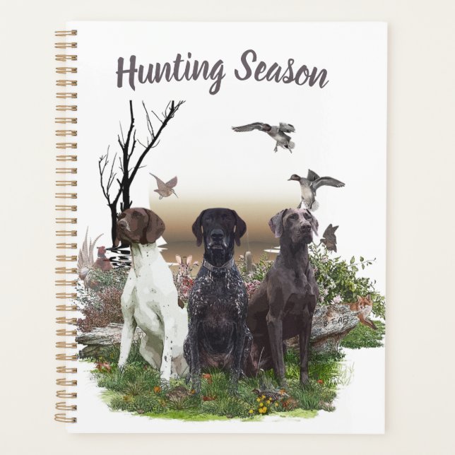 German Shorthaired Pointers (GSP), a hunting pheas Planner (Front)