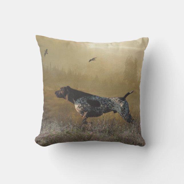 German Shorthaired Pointers (GSP) Gift Box Ceramic Cushion (Front)